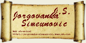 Jorgovanka Simeunović vizit kartica